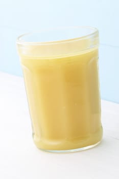 Fresh squeezed orange juice made by extraction from the most sweet and delicious fresh fruit.