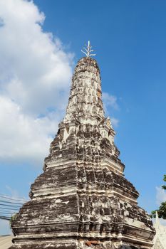 Old pagoda with blue sky in Ayutthaya, Thailand