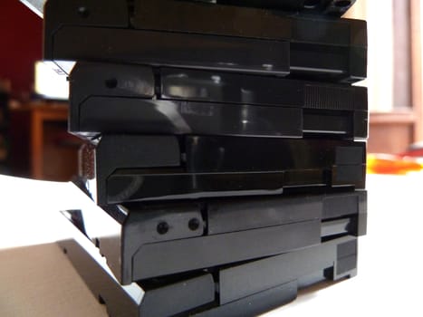 stack of black data cartridges