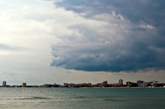 Panoramic view of the bay . Golden Sands, Bulgaria