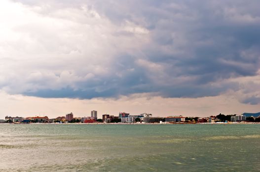 Panoramic view of the bay . Golden Sands, Bulgaria