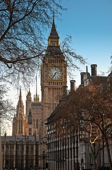Westminster - Houses of Parliament in London .