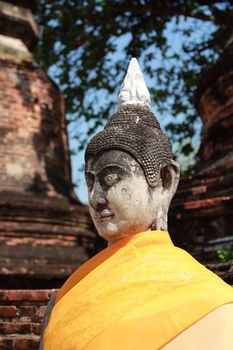 Ancient buddha statue at Wat Yai Chai Mongkhol, Ayutthaya, Thailand