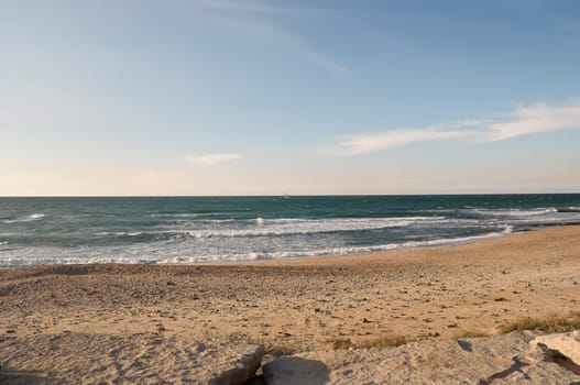 Mediterranean summer landscape on a sunny day. Israel.