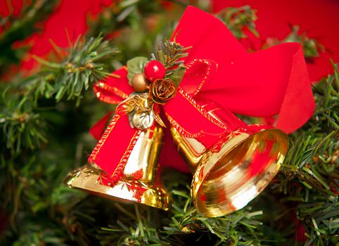 Christmas tree decorated with Christmas Bells.