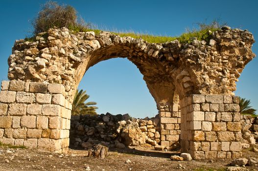 Ruins of the walls of the eighth century. Ramla. Israel.