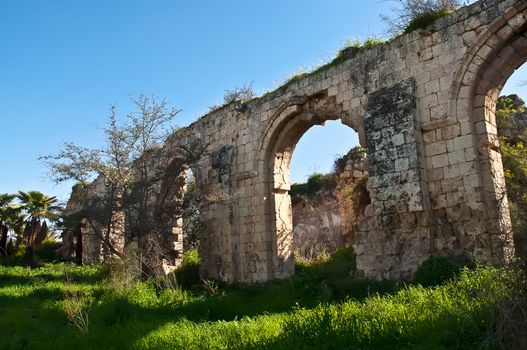 Ruins of the walls of the eighth century. Ramla. Israel.