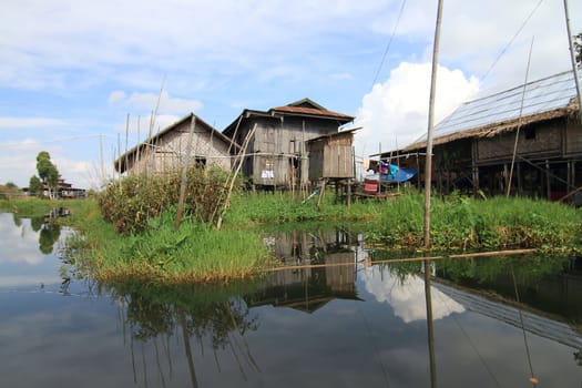 Houses at Inle lake, Myanmar