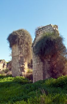 Ruins of the walls of the eighth century. Ramla. Israel.