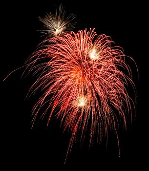 beautiful fireworks against the dark sky, fireworks