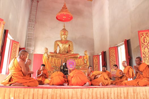 NAKON SI THAMMARAT, THAILAND - NOVEMBER 17 : Clergy Conference in the newly Buddhist ordination ceremony on November 17, 2012 in Nakon Si Thammarat, Thailand.