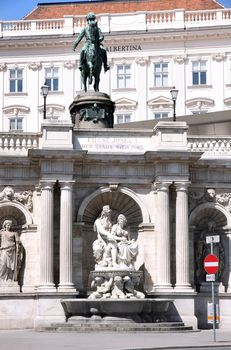 Sculpture in front of Albertina museum in Vienna, Austria