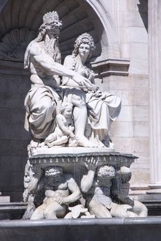 Neptune Fountain of Albertina museum in Vienna, Austria