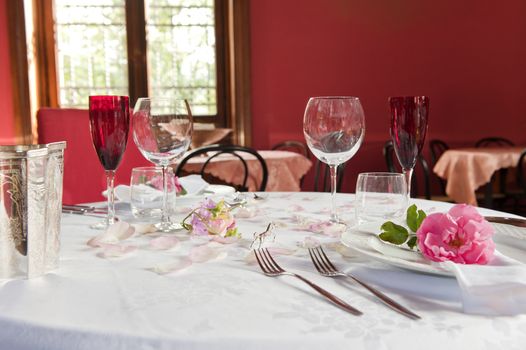 a table set for two spouses