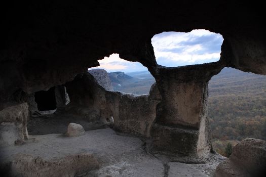 Mountain. Cave city Eski-Kermen, Crimea, Ukraine VI-XIV centuries
