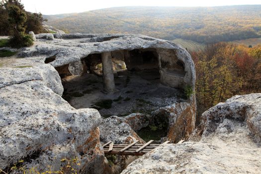 Mountain. Cave city Eski-Kermen, Crimea, Ukraine VI-XIV centuries
