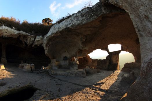 Mountain. Cave city Eski-Kermen, Crimea, Ukraine VI-XIV centuries
