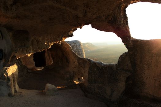 Mountain. Cave city Eski-Kermen, Crimea, Ukraine VI-XIV centuries
