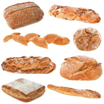 loaf of breads in front of white background