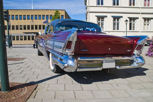 each wednesday during the summer months there is a display of american vintage cars in the center of halden city, picture shows a 1959 buick special