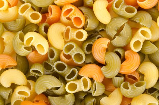 Mix of different kinds of dried pasta