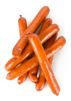 Smoked sausage isolated on a white background