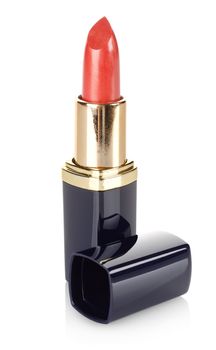 Red lipstick isolated on a white background