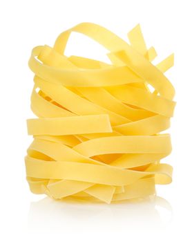 Pasta tagliatelle isolated on a white background