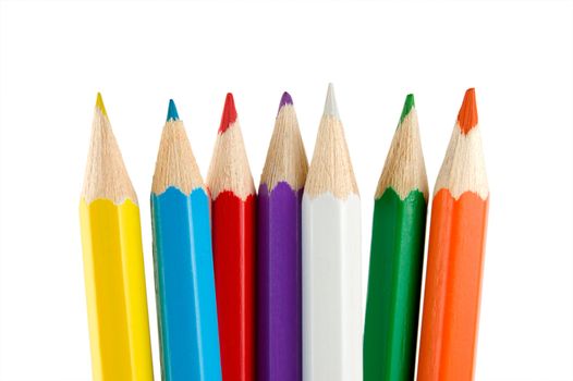 Crayons isolated on a white background