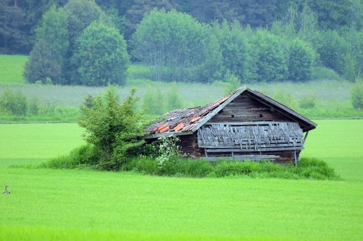 An old building in the countryside in Sweden