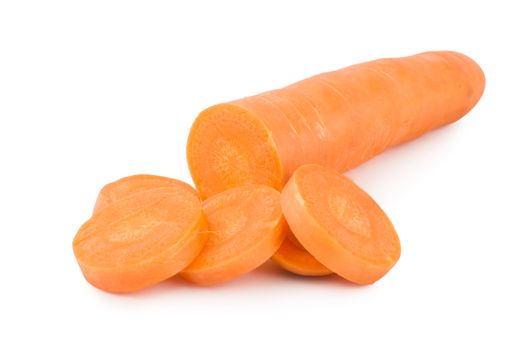 Fresh Carrots Isolated on a White Background