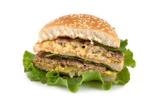 Hamburger isolated on white background.