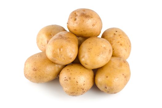 Raw potatoes isolated on a white background