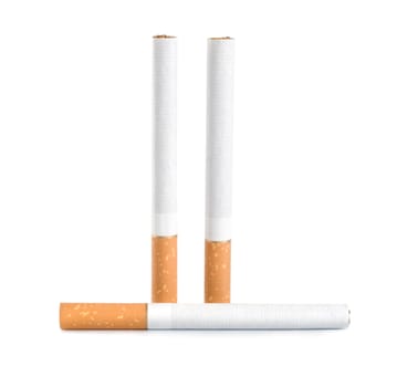 Three cigarettes Isolated on white background (Path)