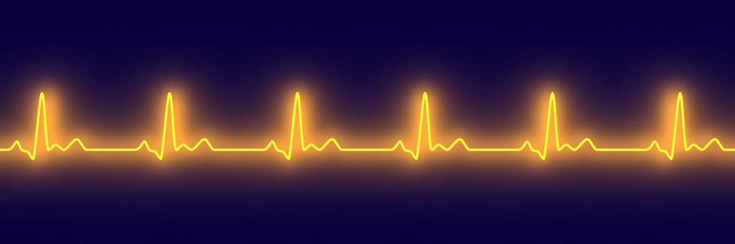 3D rendered Illustration. Heartbeat graph.
