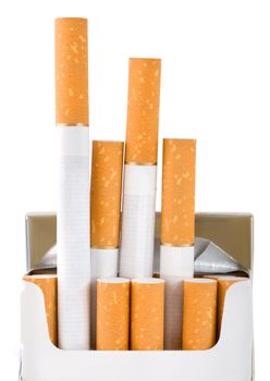 A pack of cigarettes isolated on a white background (Path)