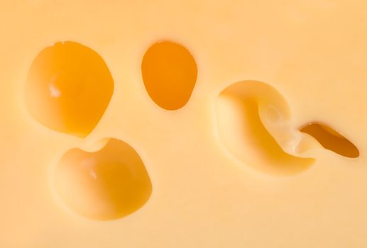 Close-up of a cheese loaf whith holes