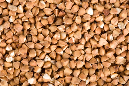 Buckwheat as an organic background close up