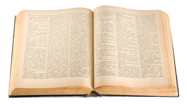 English russian dictionary isolated on a white background