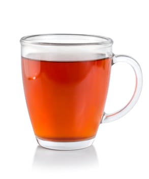 Tea in glass cup isolated on a white background (Path)