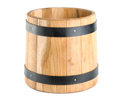 Wooden barrel isolated on a white background