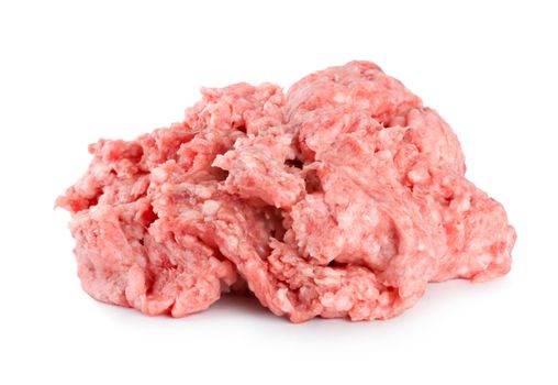 Raw minced meat isolated on a white background