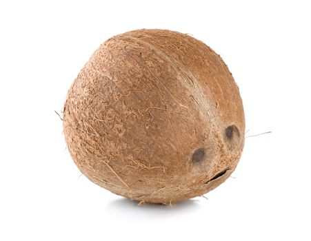 Ripe coconut isolated on a white background
