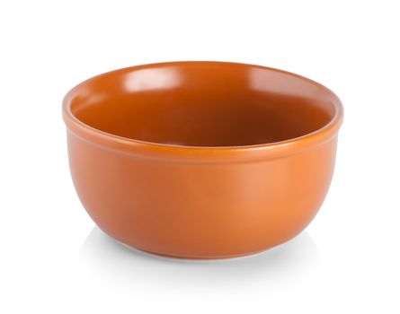 Brown bowl isolated on a white background