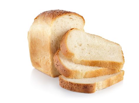White bread isolated on a white background