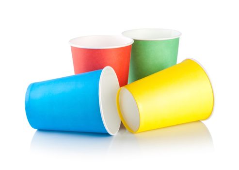 Disposable cups isolated on a white background