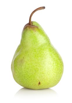 Green pear isolated on a white background