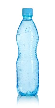 Plastic bottle of water isolated on a white background