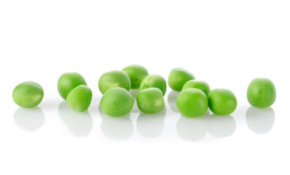 Green peas isolated on a white background