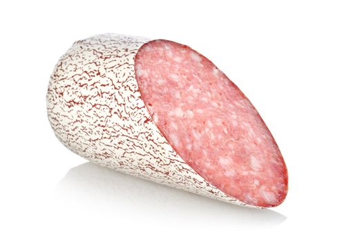 Smoked sausage isolated on a white background